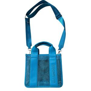 Steve Madden Webber Blue Mesh Handbag Crossbody Satchel BWEBBER